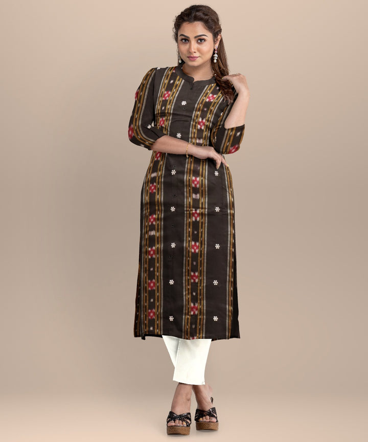 Black white handloom cotton nuapatna dress material