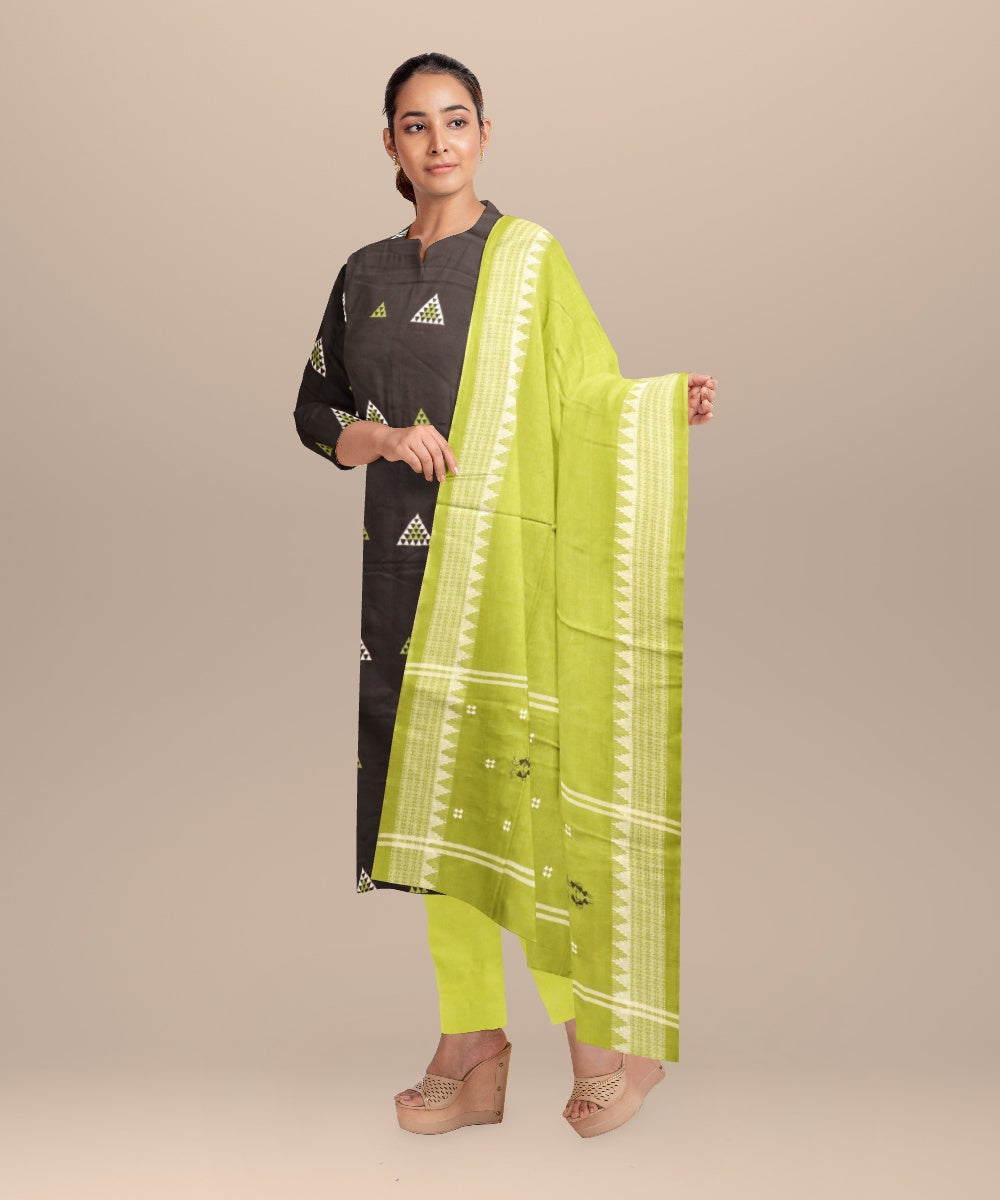 Amaranth purple deep moss green handloom cotton nuapatna dress material