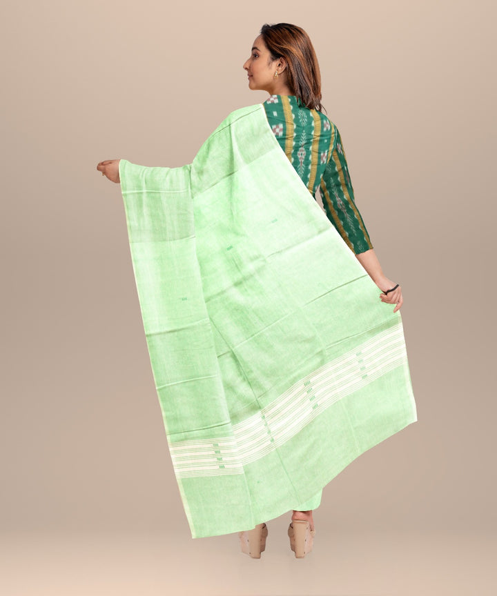 Dark green celadon handloom cotton nuapatna dress material