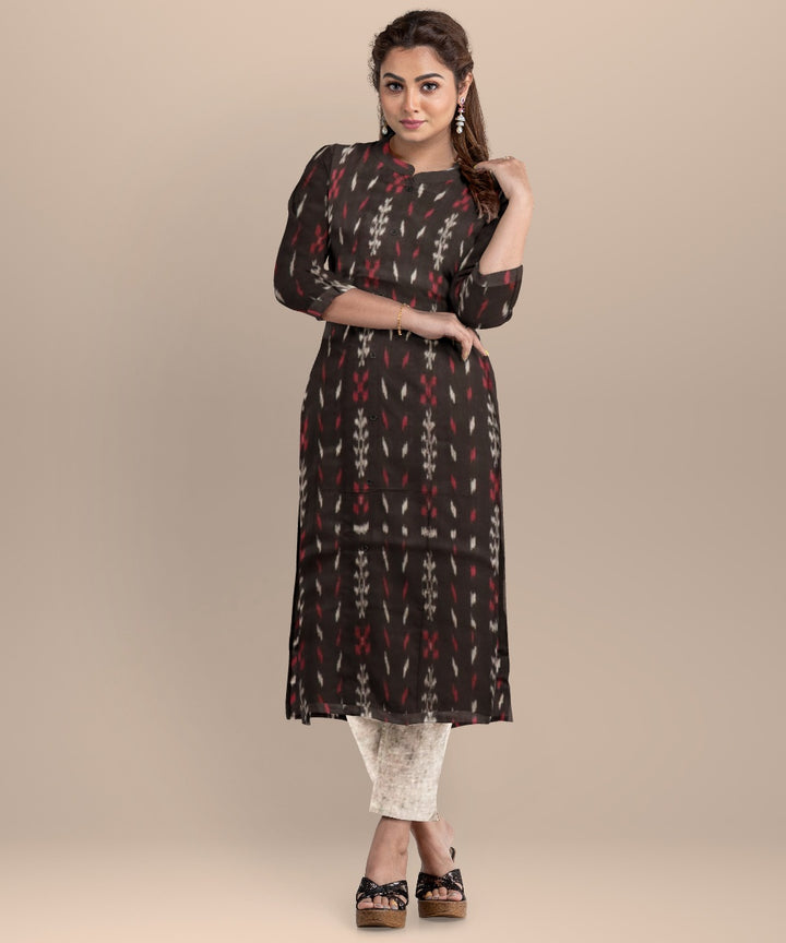 Black gray handloom cotton nuapatna dress material
