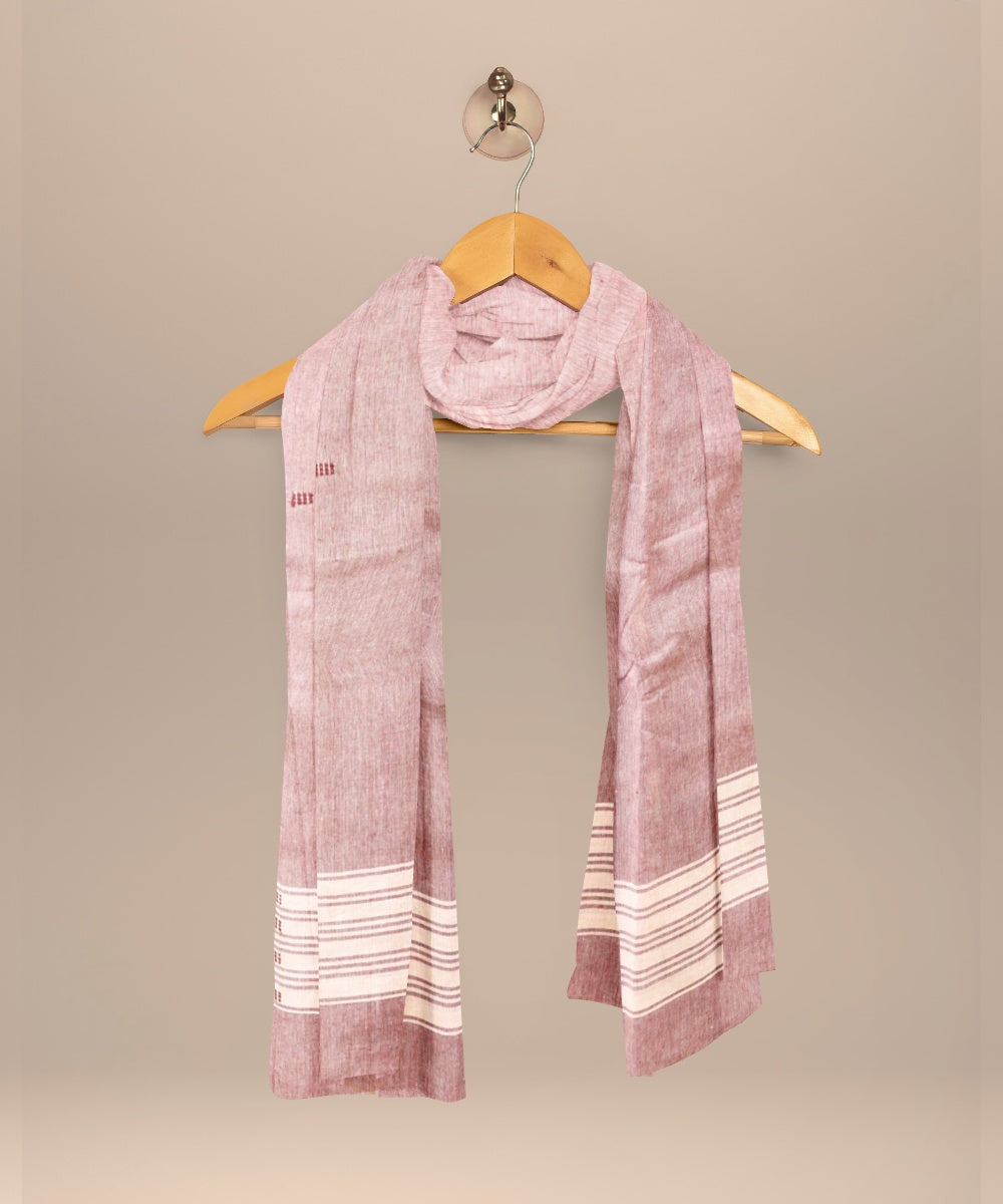 Maroon cameo pink handloom cotton nuapatna dress material