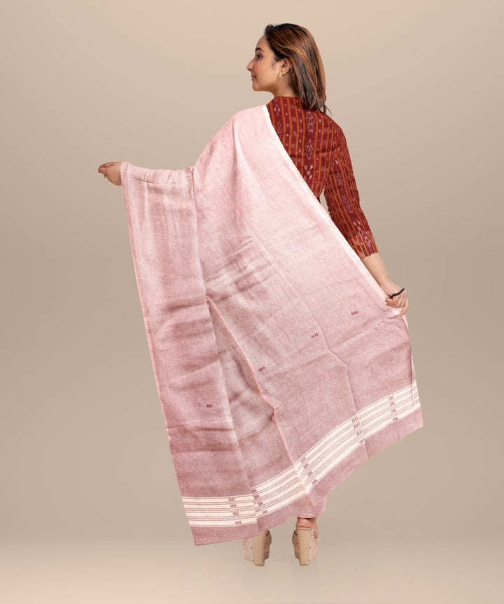 Maroon cameo pink handloom cotton nuapatna dress material