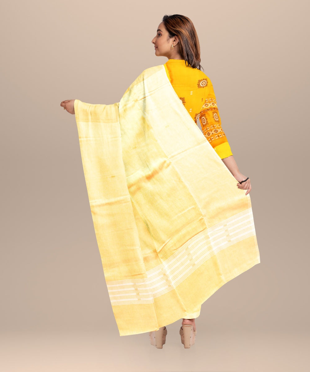 Yellow deep champagne handloom cotton sonepur dress material
