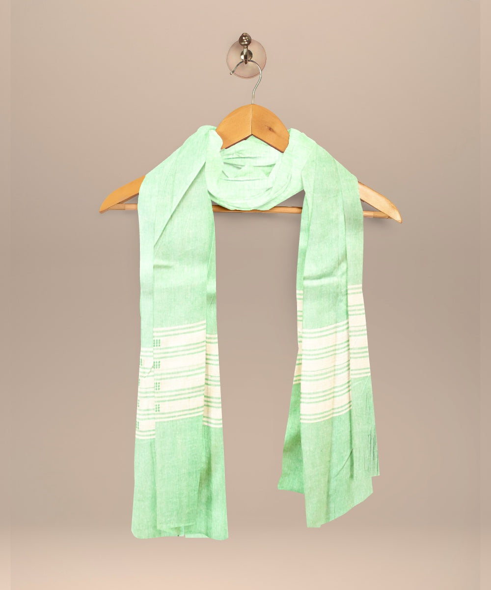 Dark green celadon handloom cotton sonepur dress material