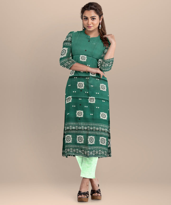 Dark green celadon handloom cotton sonepur dress material
