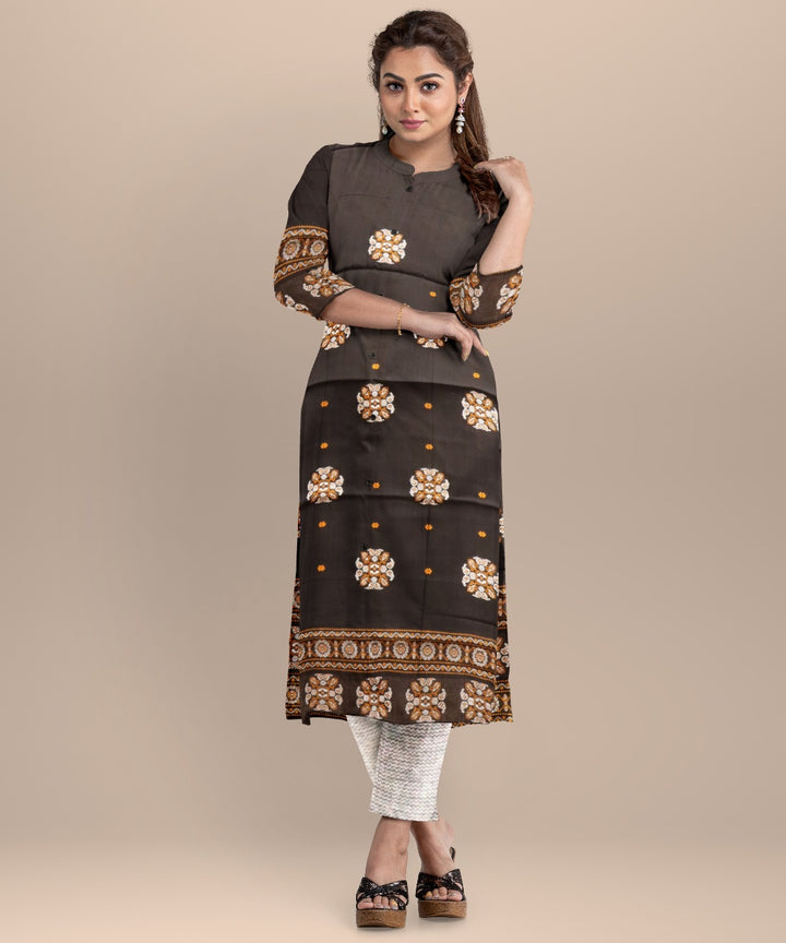 Black gray handloom cotton sonepur dress material