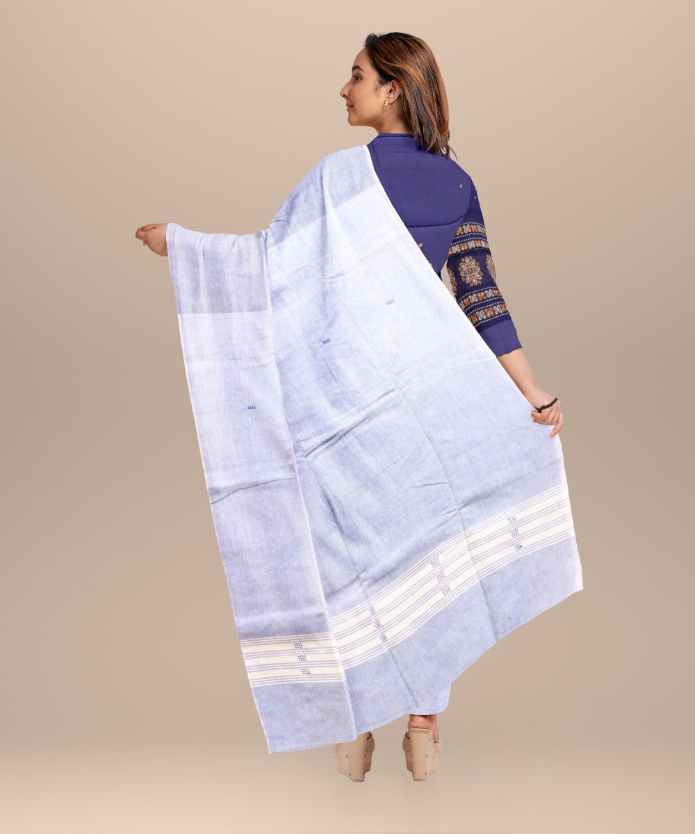 Cyan blue french sky blue handloom cotton sonepur dress material
