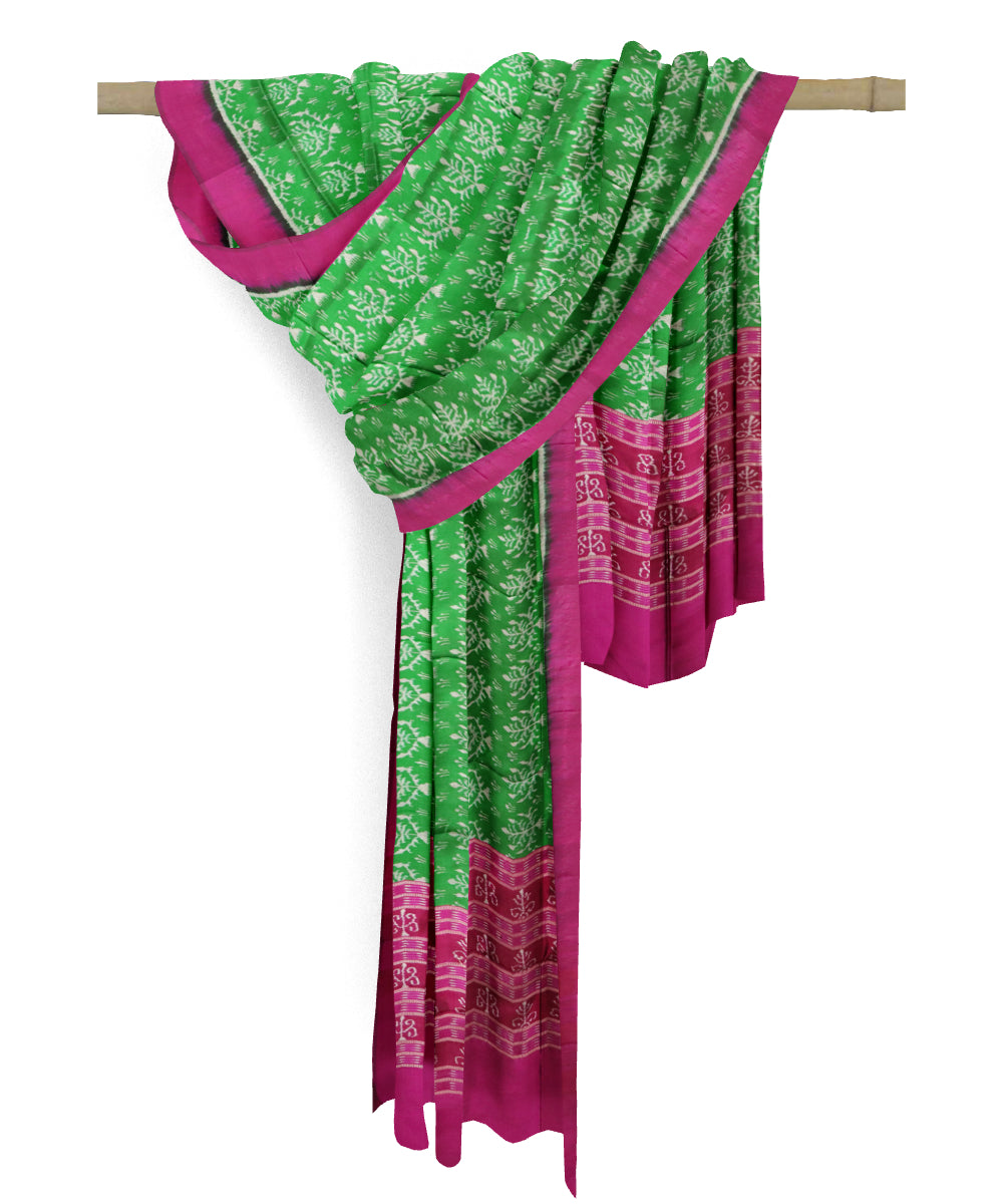 Dark green byzantine cotton handloom sambalpuri dupatta
