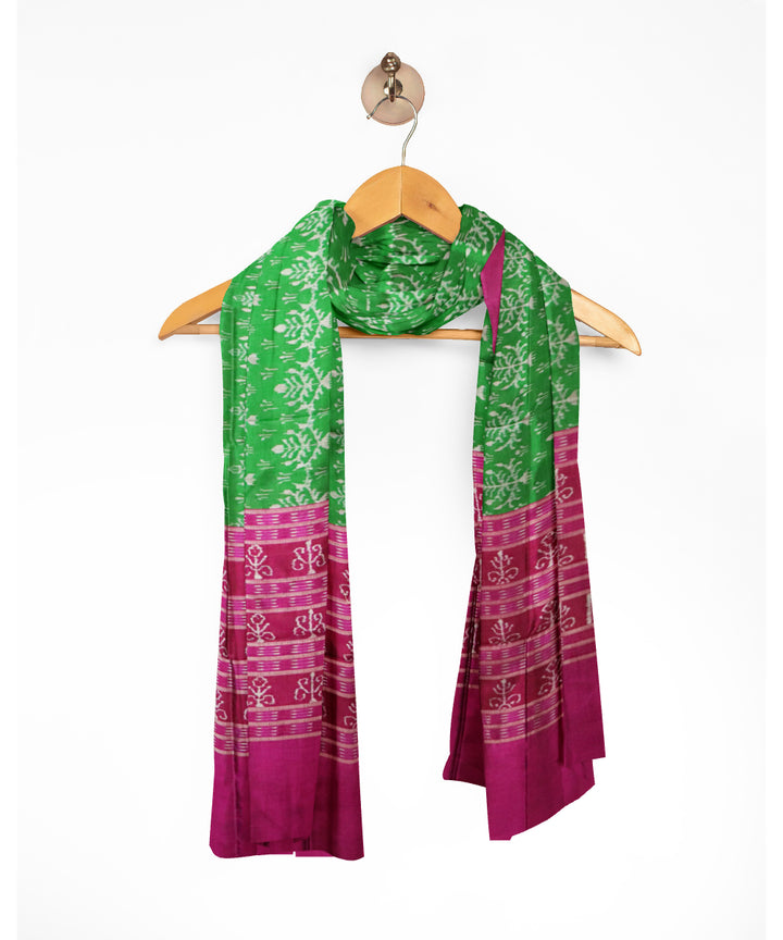 Dark green byzantine cotton handloom sambalpuri dupatta