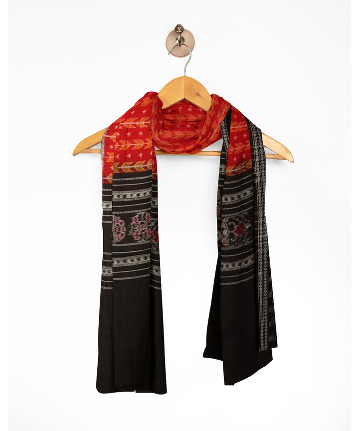 Red black cotton handloom sambalpuri dupatta