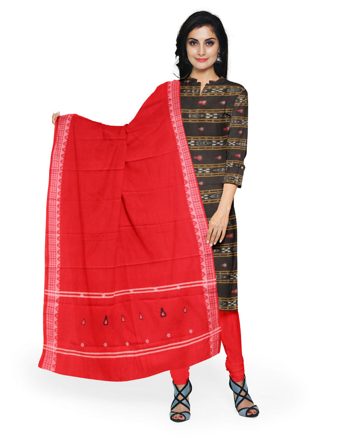 Black dark red handloom cotton nuapatna dress material