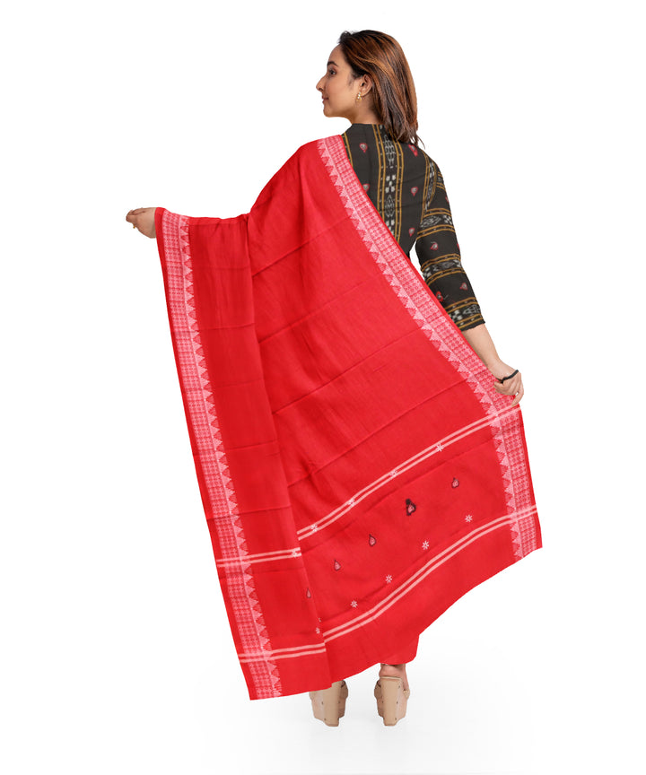 Black dark red handloom cotton nuapatna dress material
