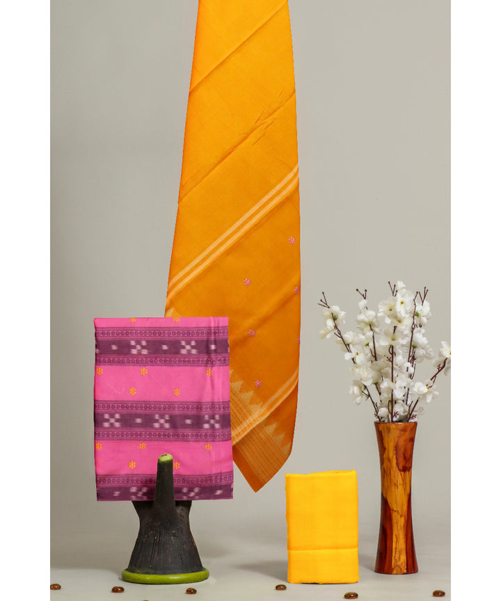 Red black handloom cotton sambalpuri dress material