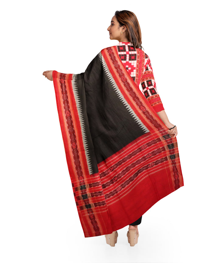 Red black handloom cotton sambalpuri dress material