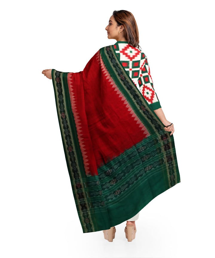 Multicolor dark red handloom cotton sambalpuri dress material