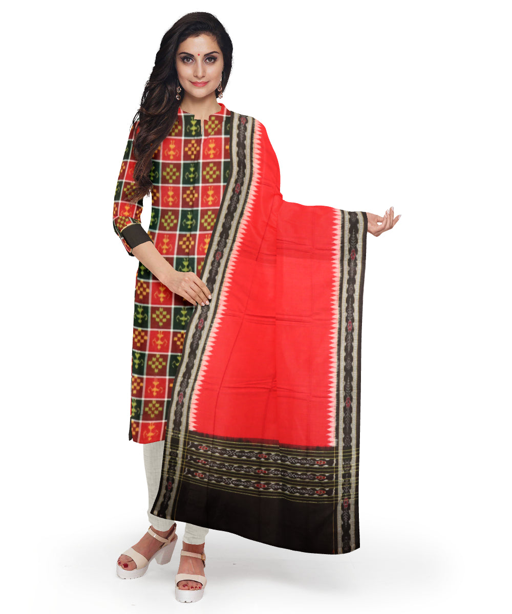 Multicolor black handloom cotton sambalpuri dress material