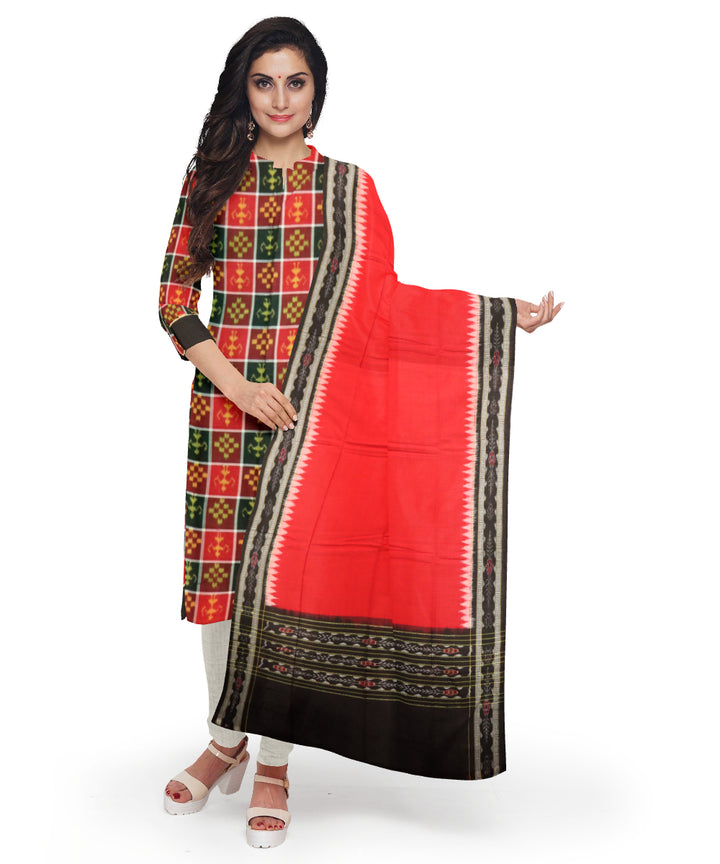 Multicolor black handloom cotton sambalpuri dress material