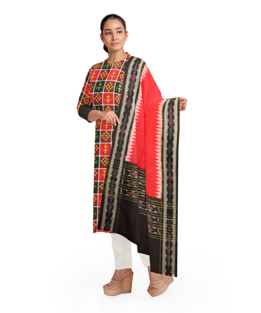 Multicolor black handloom cotton sambalpuri dress material