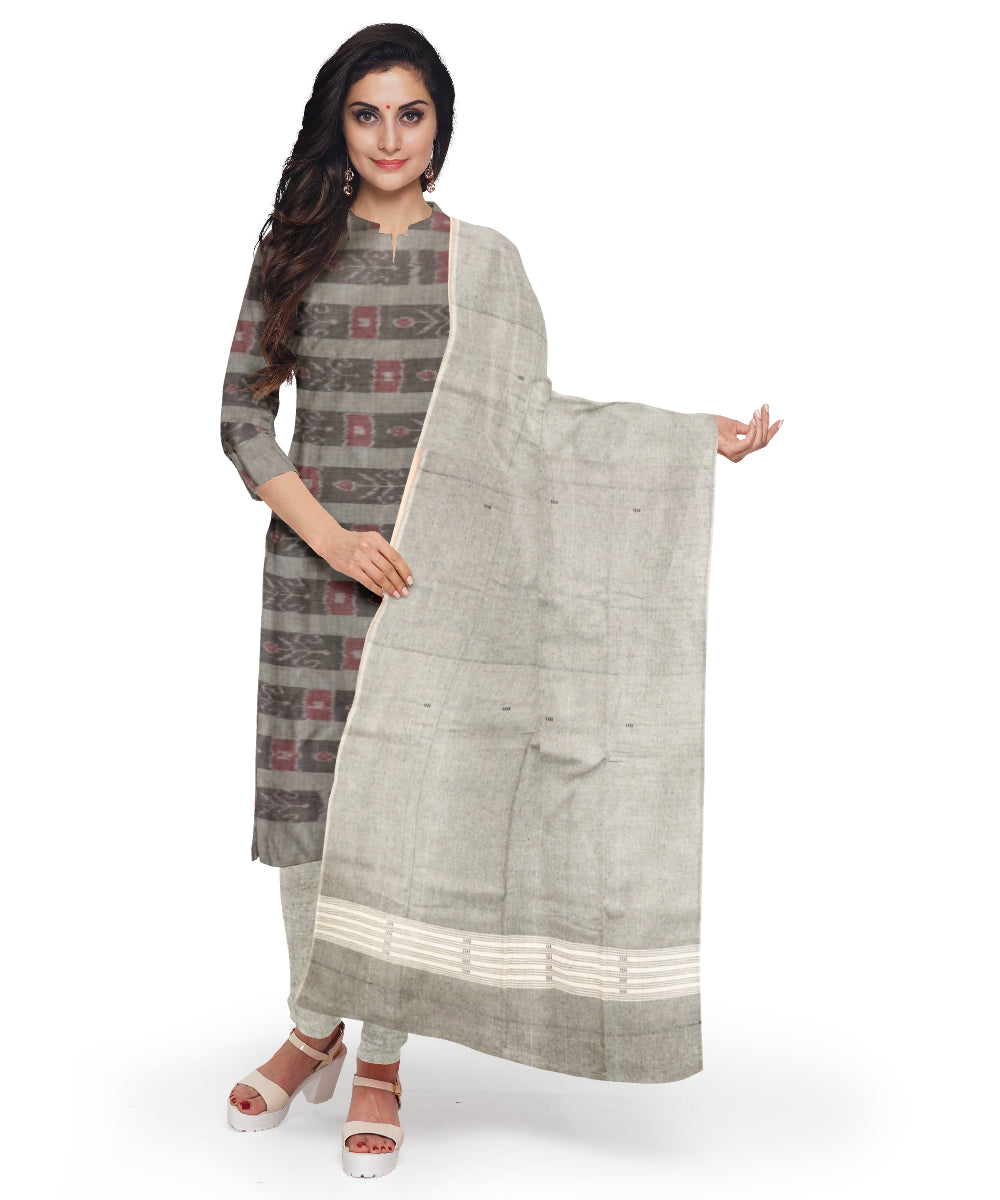 Grey gray handloom cotton nuapatna dress material