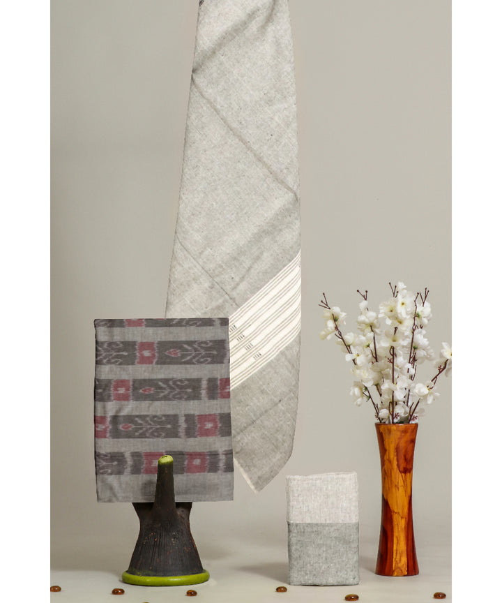 Grey gray handloom cotton nuapatna dress material