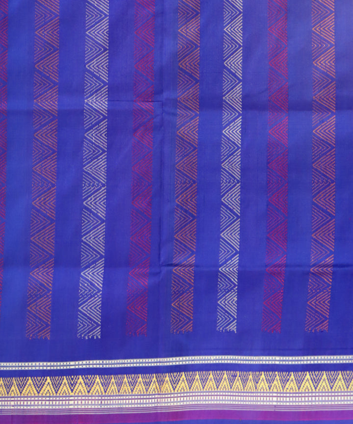 Pink catalina blue silk handloom bomkai saree