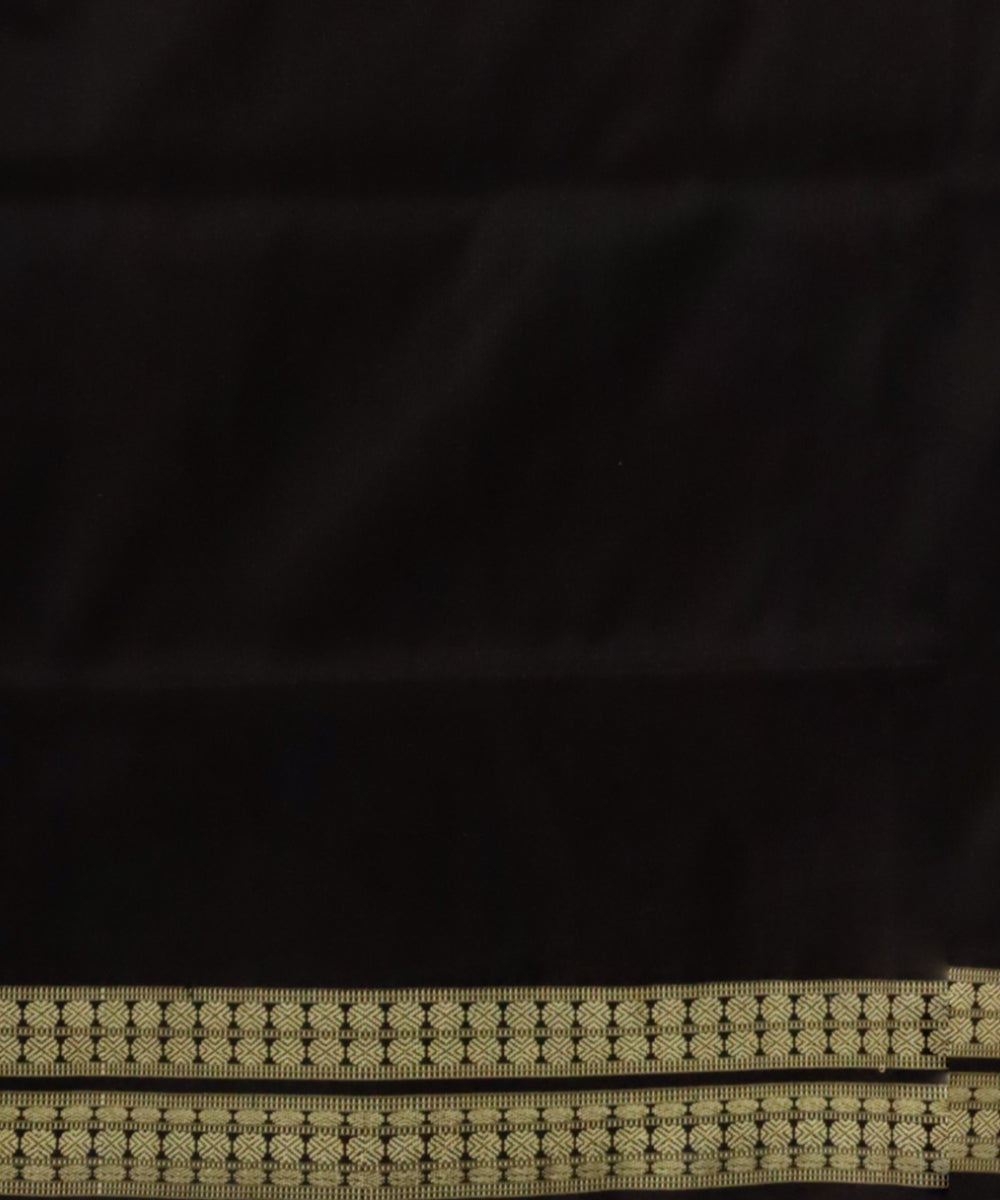 Maroon black handloom sambalpuri silk saree