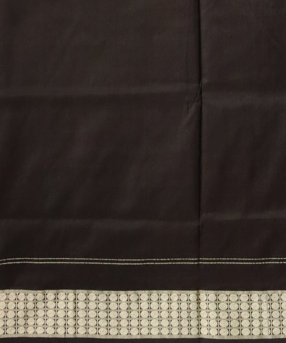 Maroon black silk handloom sambalpuri saree