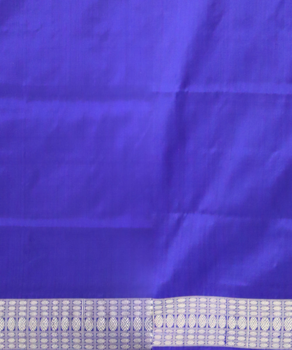 Mustard duke blue silk handloom sambalpuri saree