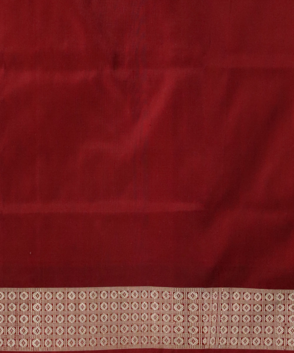 Multicolor dark magenta silk handloom sambalpuri saree