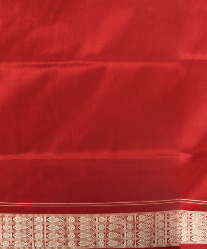 Teal green maroon silk handloom sambalpuri saree