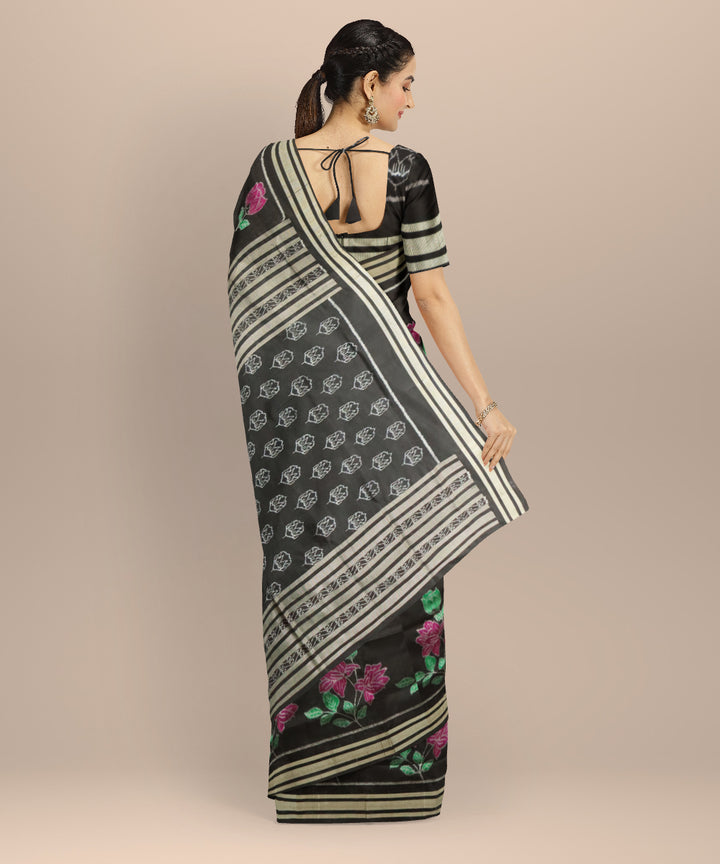 Black black silk handloom sambalpuri saree