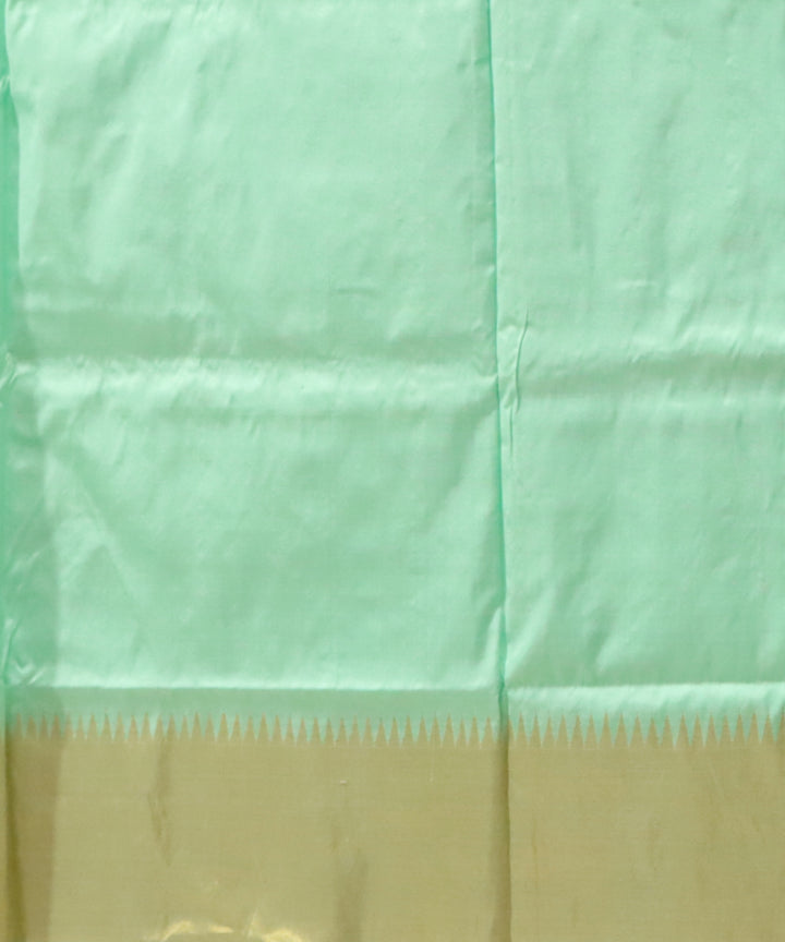 Turquoise golden silk handloom sambalpuri saree
