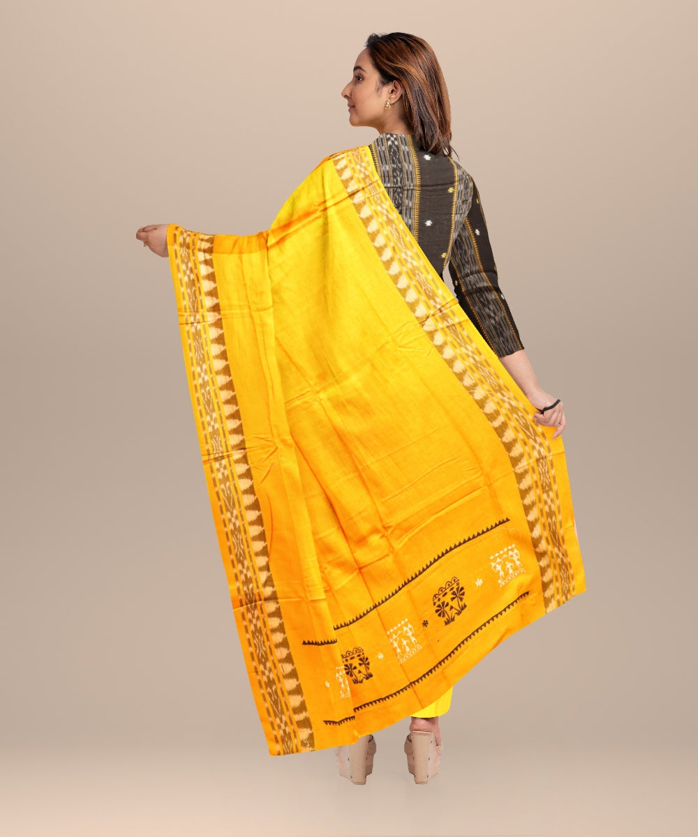 Amaranth purple yellow handloom cotton nuapatna dress material