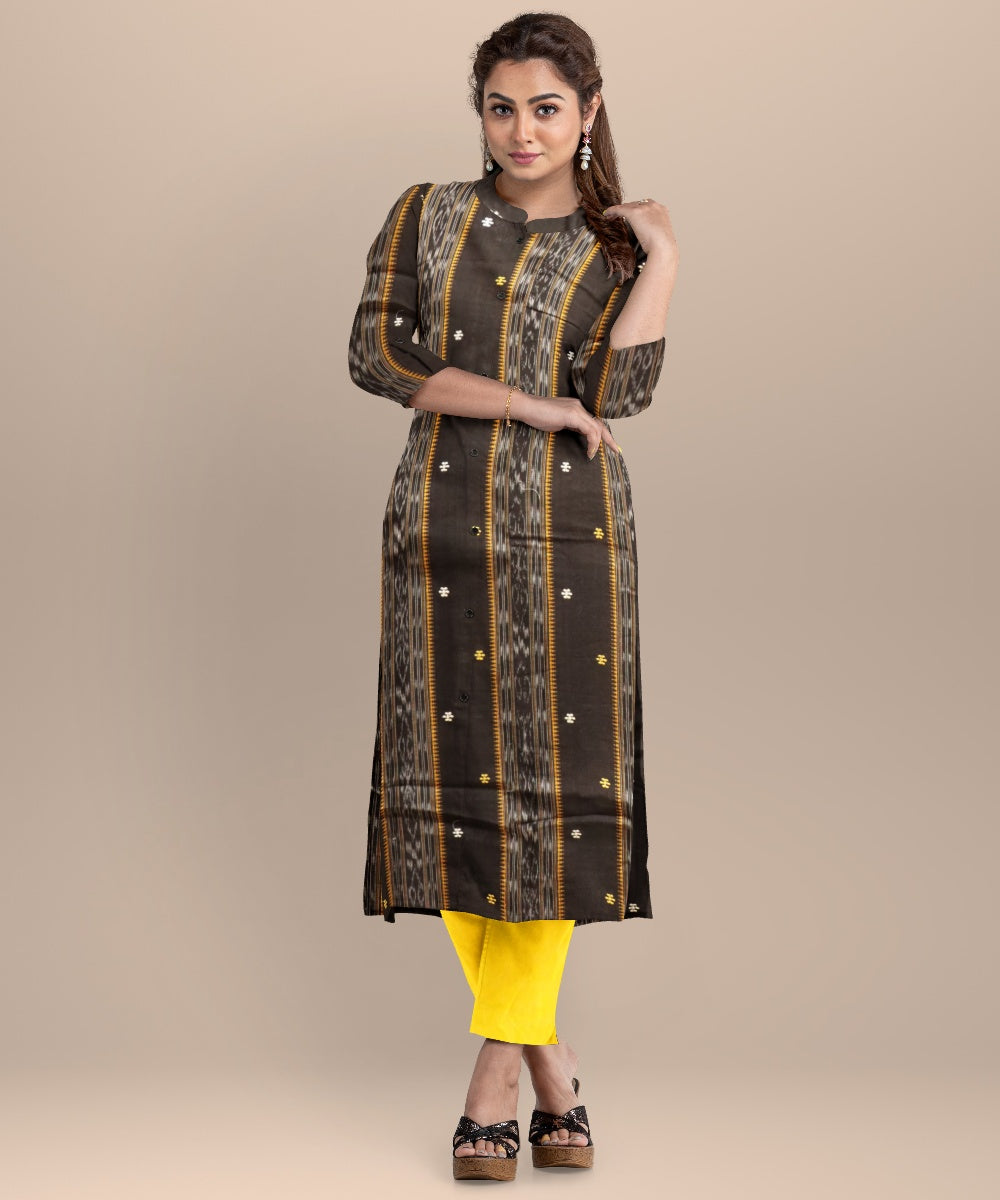 Amaranth purple yellow handloom cotton nuapatna dress material