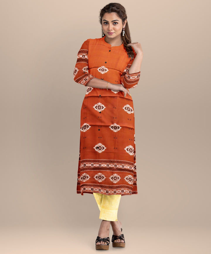Brown deep champagne handloom cotton sonepur dress material