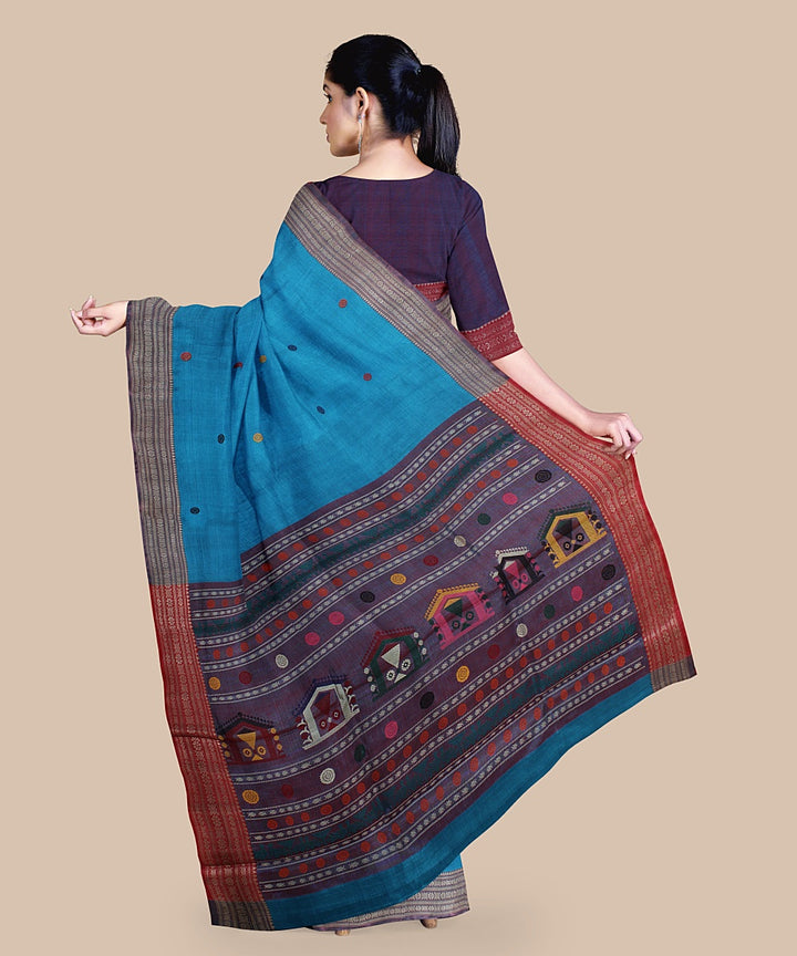 Sky blue dolabedi tussar silk handwoven chattisgarh saree