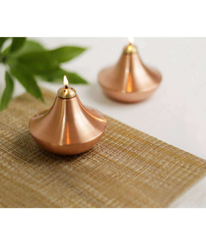 Handmade copper sanchi oil lamp copper