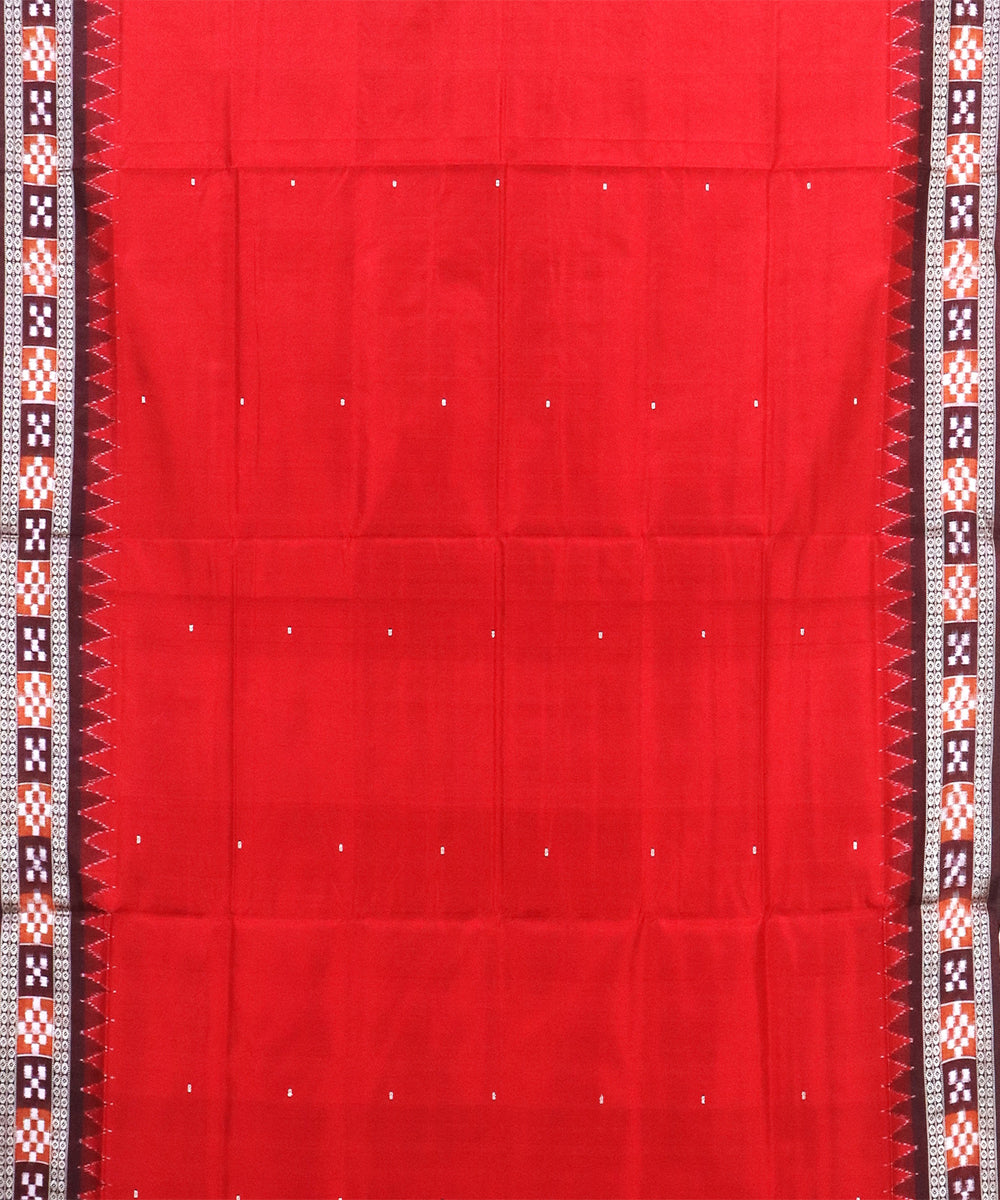 Red Pasapalli border Silk Handwoven Sambalpuri Saree