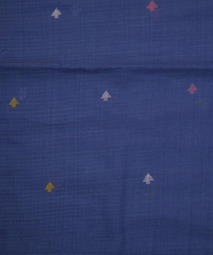 Dark blue handloom bengal cotton jamdani fabric