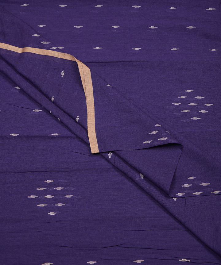 Purple hand loom bengal cotton jamdani fabric