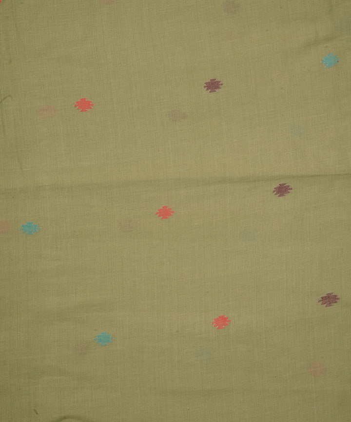 Sage green handloom bengal cotton jamdani fabric