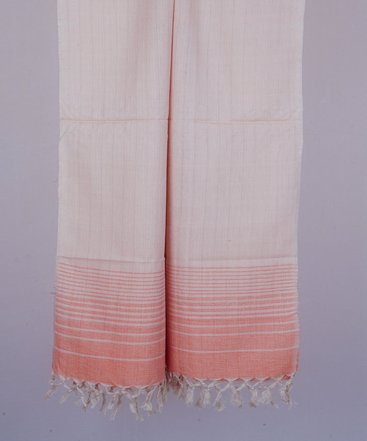Beige multicolor handwoven cotton stole