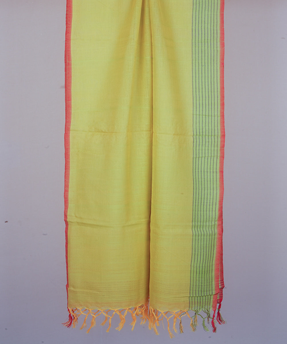 Yellow handwoven cotton stole