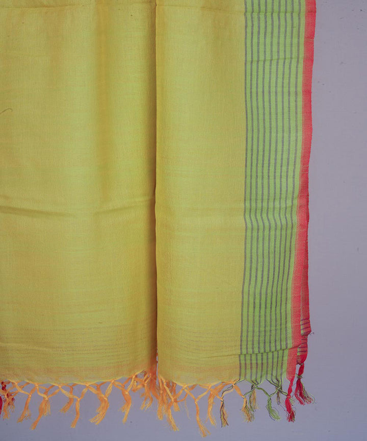 Yellow handwoven cotton stole