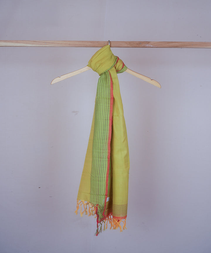 Yellow handwoven cotton stole