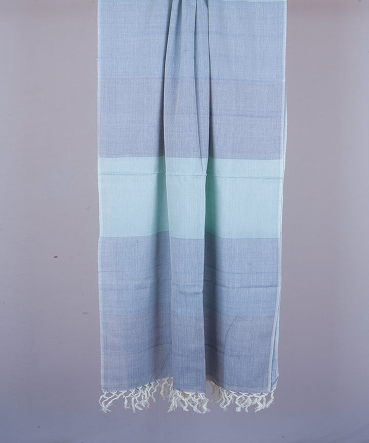 Shades of blue handwoven cotton stole