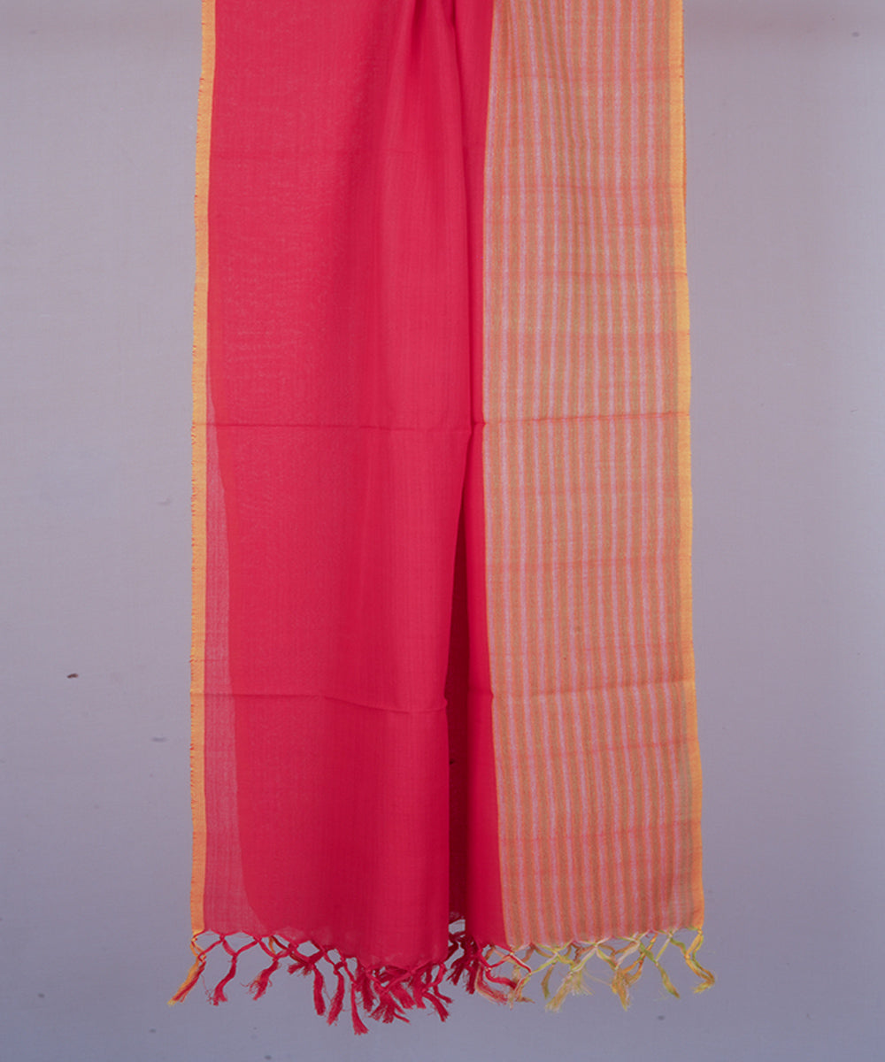 Red handloom cotton stole