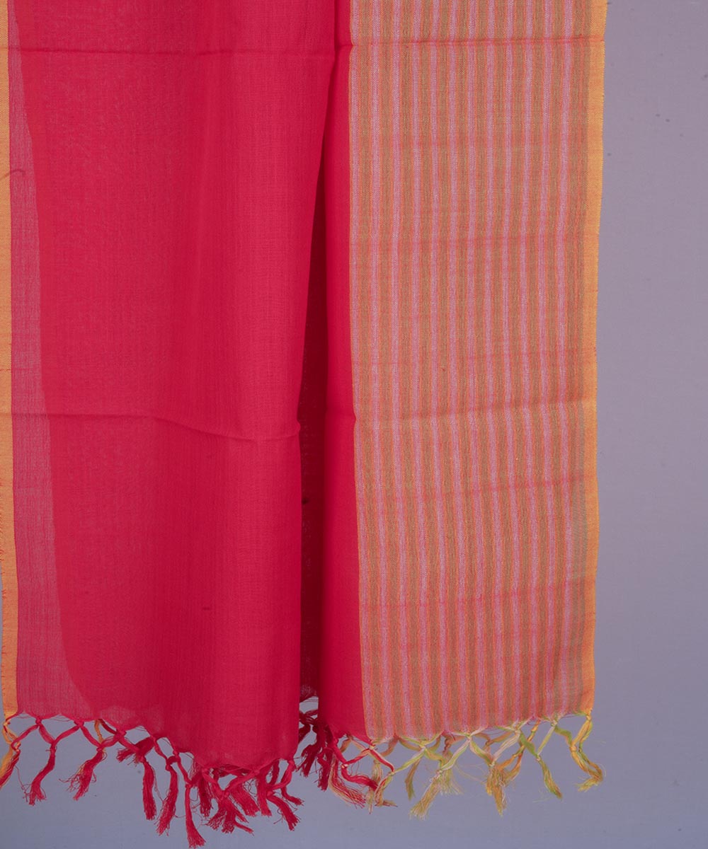 Red handloom cotton stole