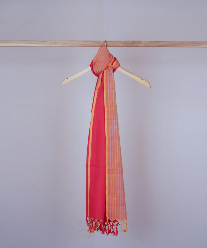 Red handloom cotton stole