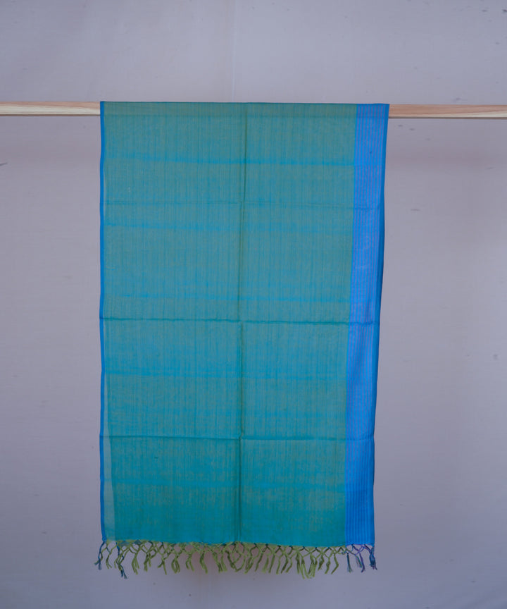 Blue green handloom cotton stole